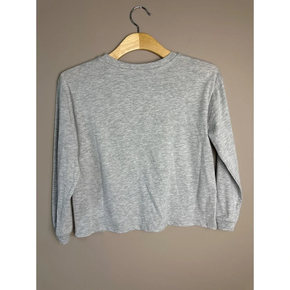 Disney Minnie Mouse Girls XL 14 St Patricks Day Long Sleeve Shirt Gray Gold